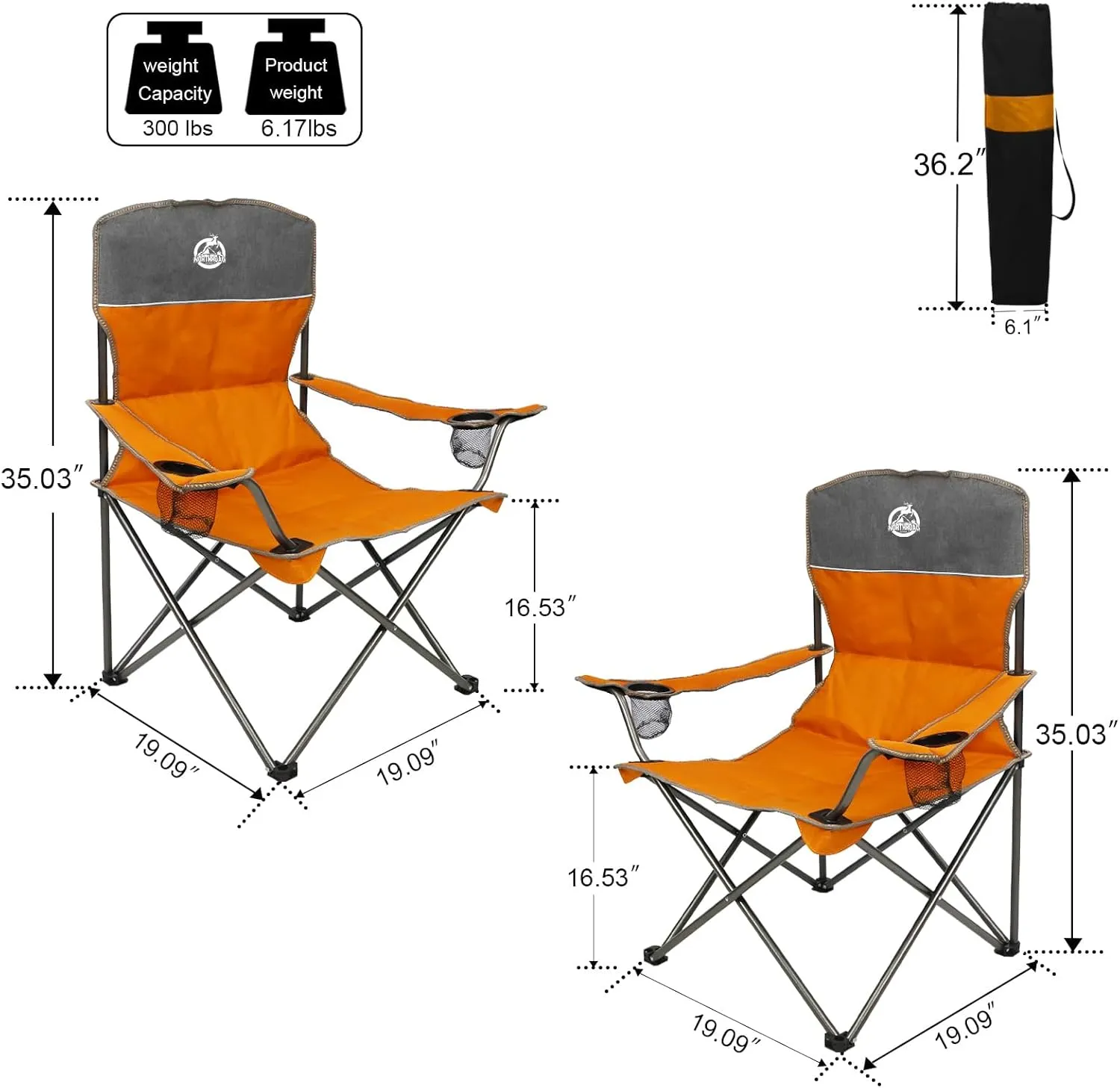 Folding Camping Chair Set of 4, Portable Collapsible Conversation Set w/1 Sofa, 2 Single Chairs, 1 Table for Family Patio, Outdoor Travel, Beach(Orange)