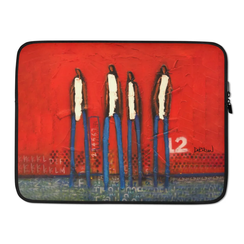 Four Guys Mixed Oil On Canvas Laptop Sleeve