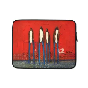 Four Guys Mixed Oil On Canvas Laptop Sleeve