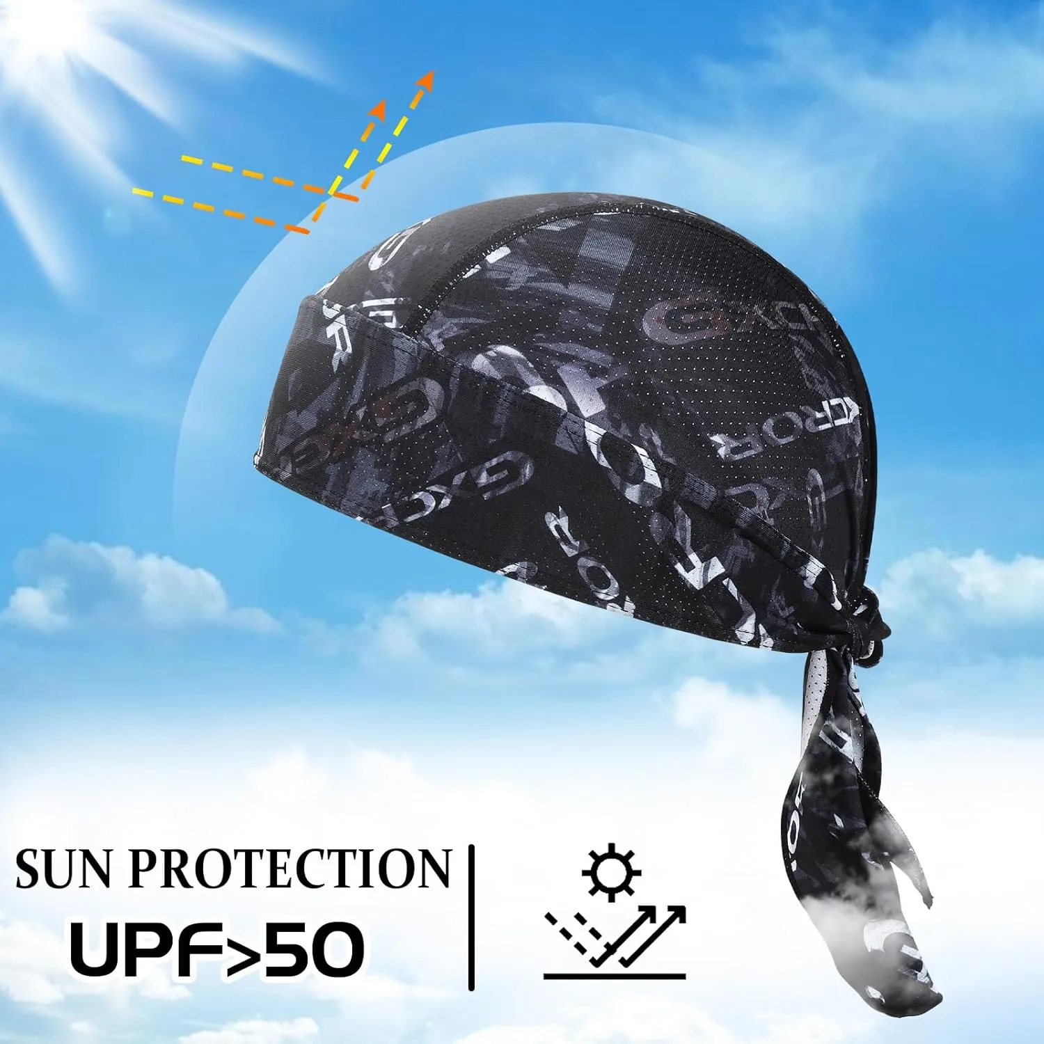 GXCROR Cooling Do Rags for Men Sports Bandanas Cap Skull Caps for Men Breathable Women Skull Cap Helmet Liner Cycling Hat Durags for Outdoor Activities