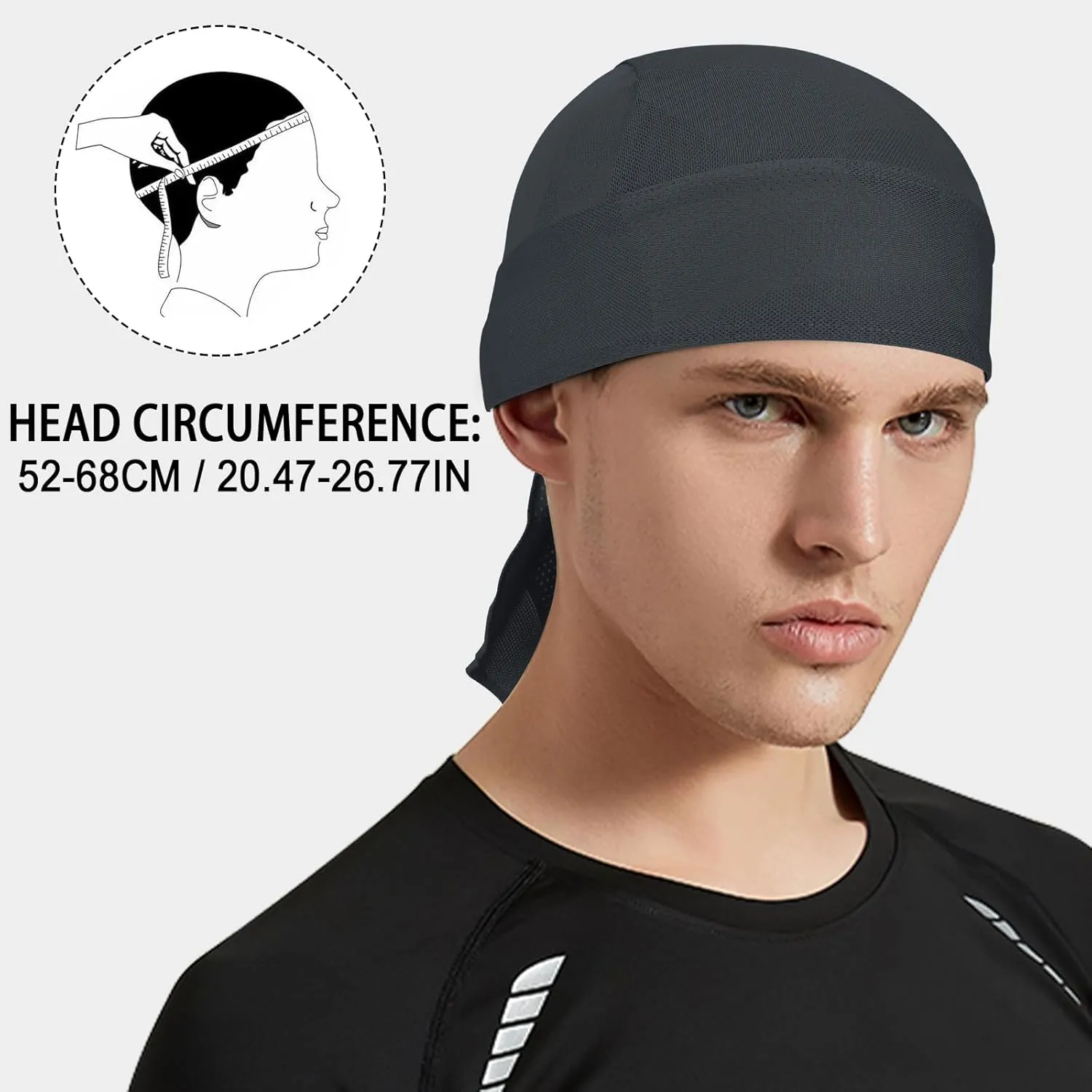 GXCROR Cooling Do Rags for Men Sports Bandanas Cap Skull Caps for Men Breathable Women Skull Cap Helmet Liner Cycling Hat Durags for Outdoor Activities