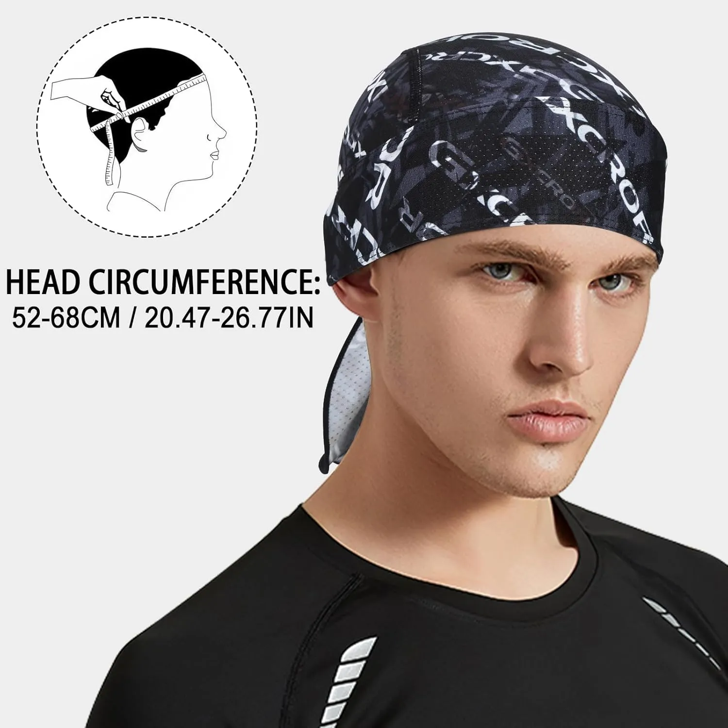 GXCROR Cooling Do Rags for Men Sports Bandanas Cap Skull Caps for Men Breathable Women Skull Cap Helmet Liner Cycling Hat Durags for Outdoor Activities