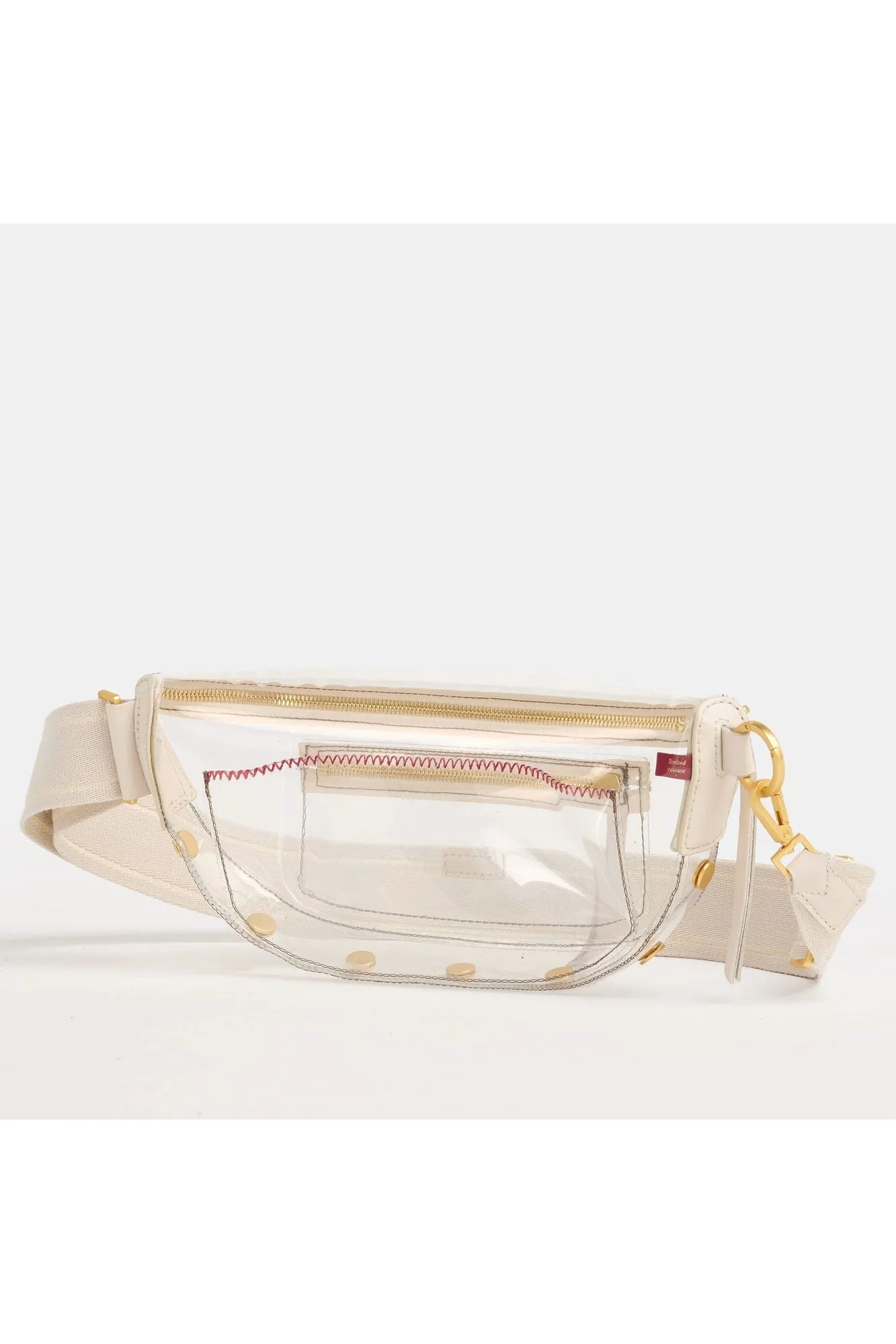 Hammitt Charles Medium Belt Bag 17348 | Clear Calla Lily White/Brushed Gold