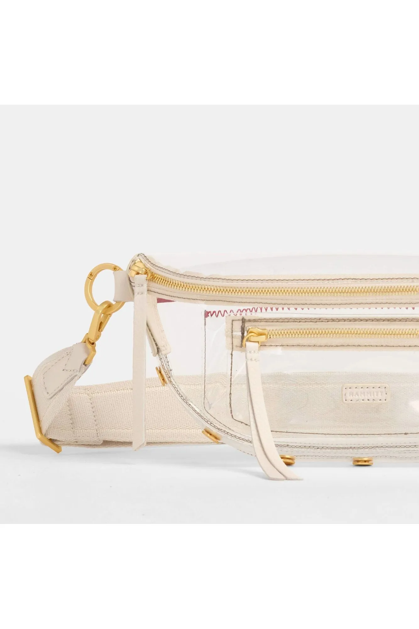 Hammitt Charles Medium Belt Bag 17348 | Clear Calla Lily White/Brushed Gold