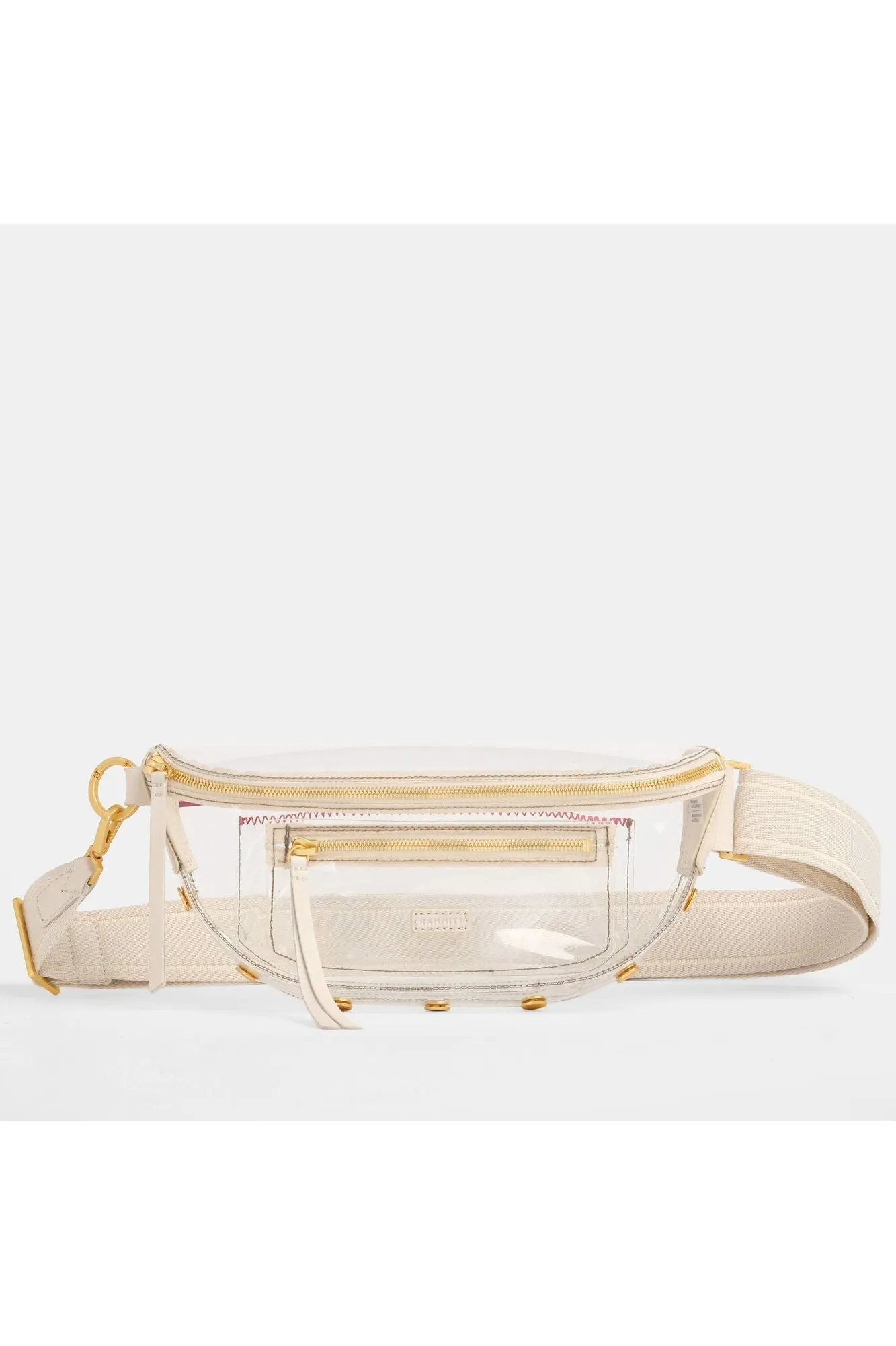 Hammitt Charles Medium Belt Bag 17348 | Clear Calla Lily White/Brushed Gold