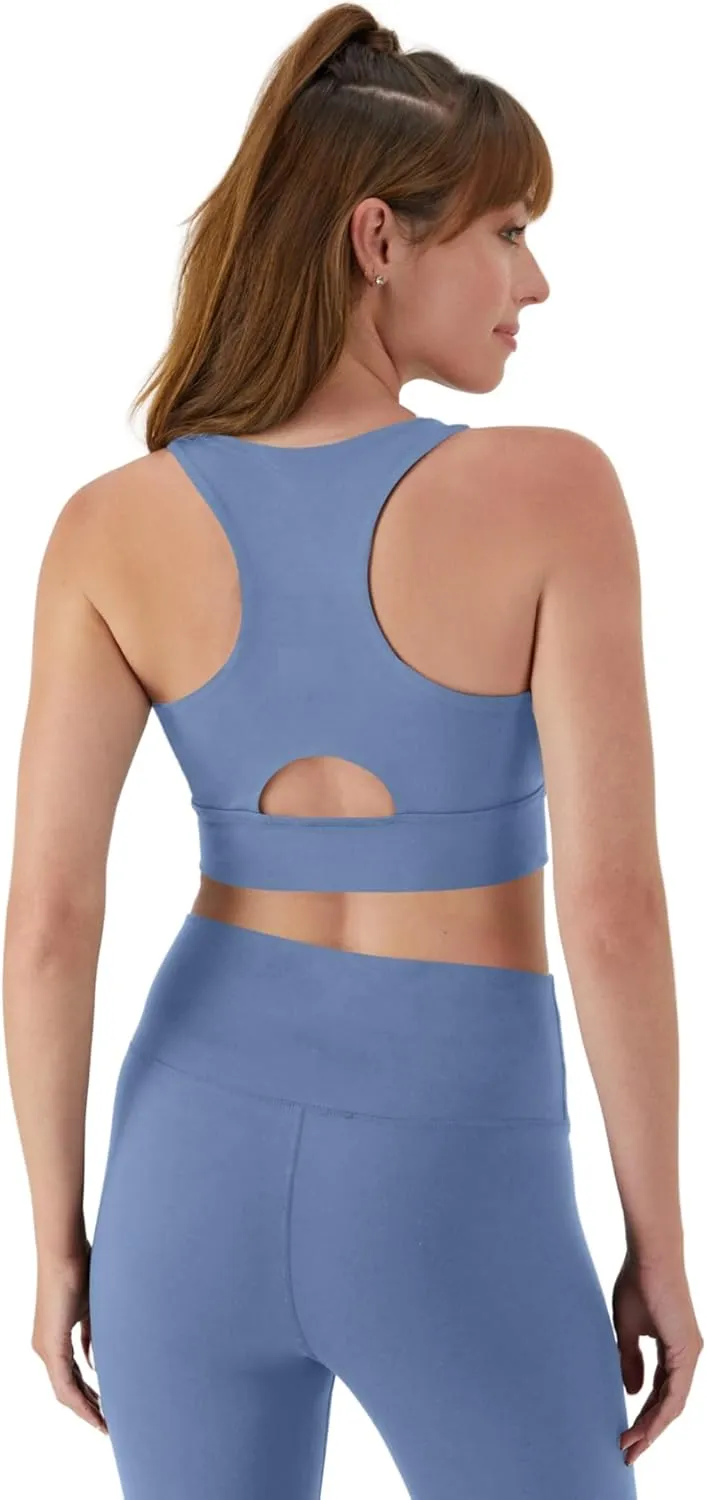 Hanes Sports Bra, Racerback Women, Stretch Pullover Crop Top with Cutout