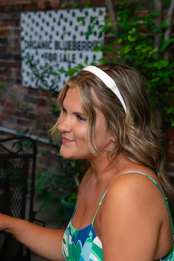 Hinged Headband fits like sunglasses providing lift and style without giving you a headache Band (Brown-Crystals)