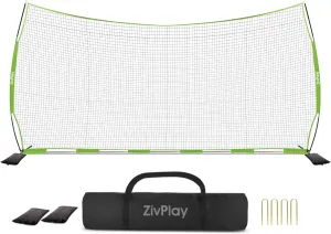 Lacrosse Backstop Net Soccer Backstop Net for Backyard Sport Netting Barrier 20 x 10 ft Ball Stop Net Includes Portable Carry Bag 2 Sand Bags 4 Ground Stakes