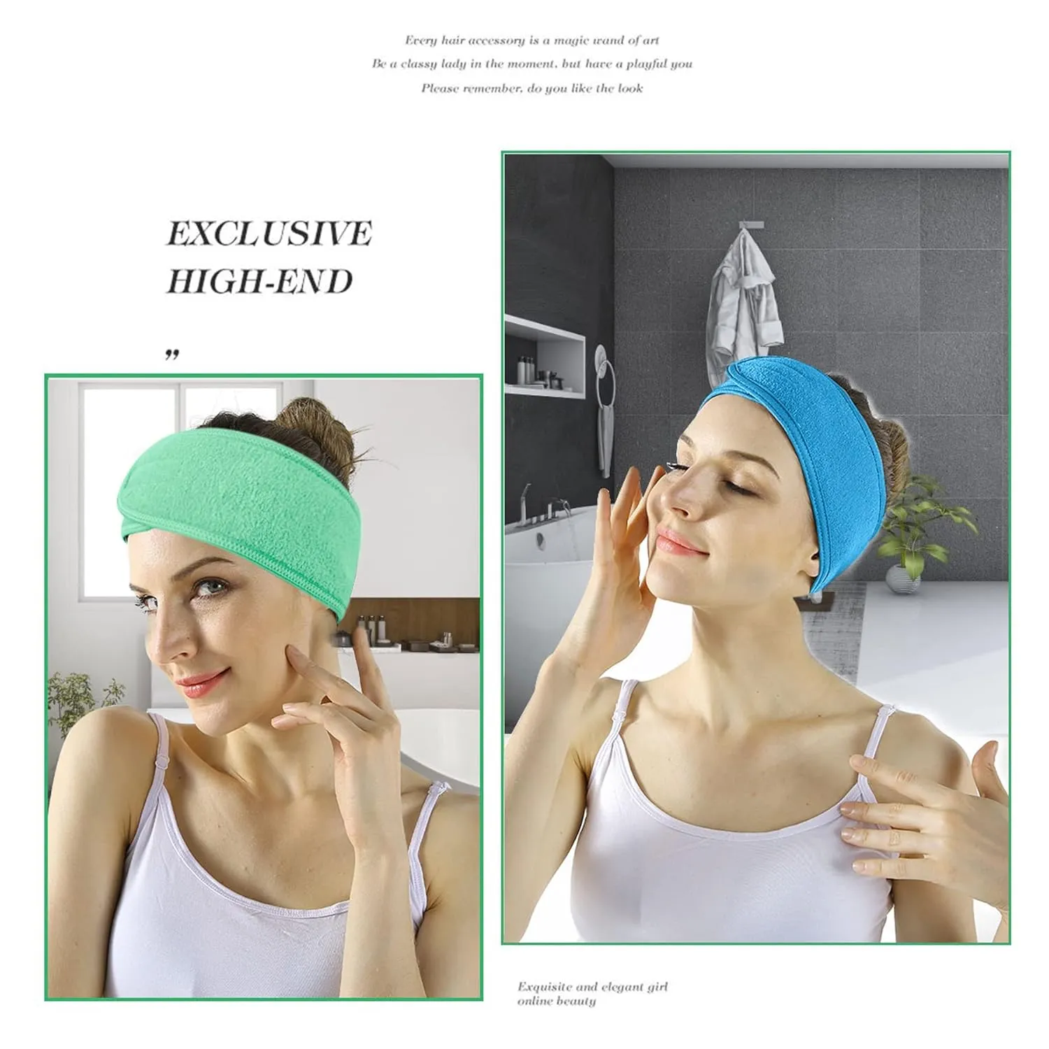 LADES Spa Facial Headband for Women | Adjustable Velcro, Soft Terry Cloth, Washable, Comfortable, Perfect for Makeup, Facials & Sleeping