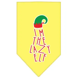 Lazy Elf Screen Print Pet Bandana Yellow Size Large
