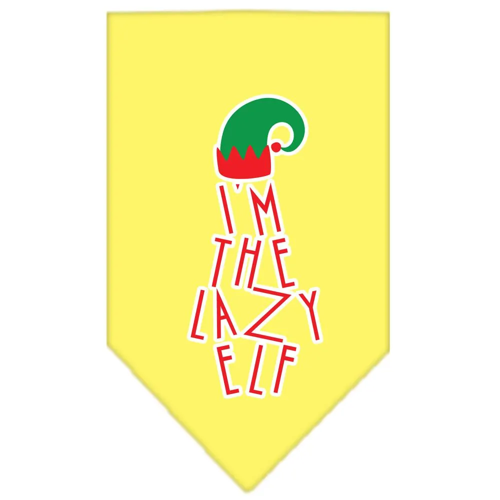 Lazy Elf Screen Print Pet Bandana Yellow Size Large