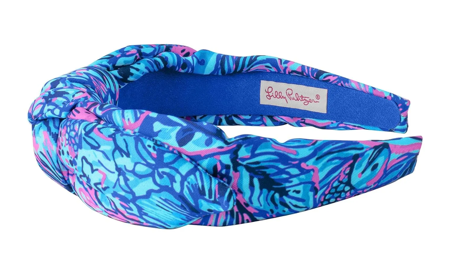 Lilly Pulitzer Blue Top Knot Headband for Women, Colorful Knotted Headband, Cute Hair Accessories for Women & Girls, Shells n Bells