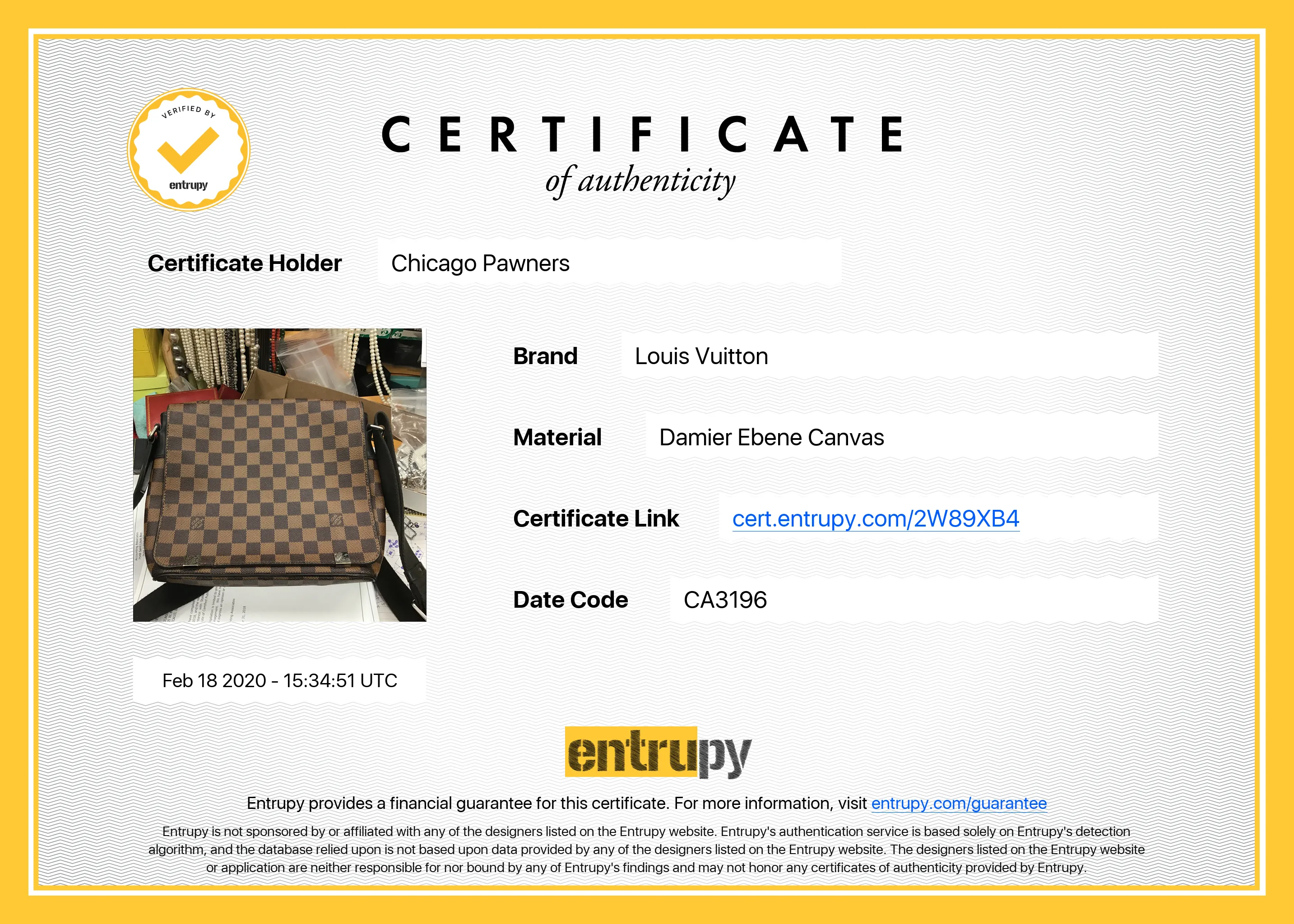 Louis Vuitton District PM Messenger Bag Damier Ebene