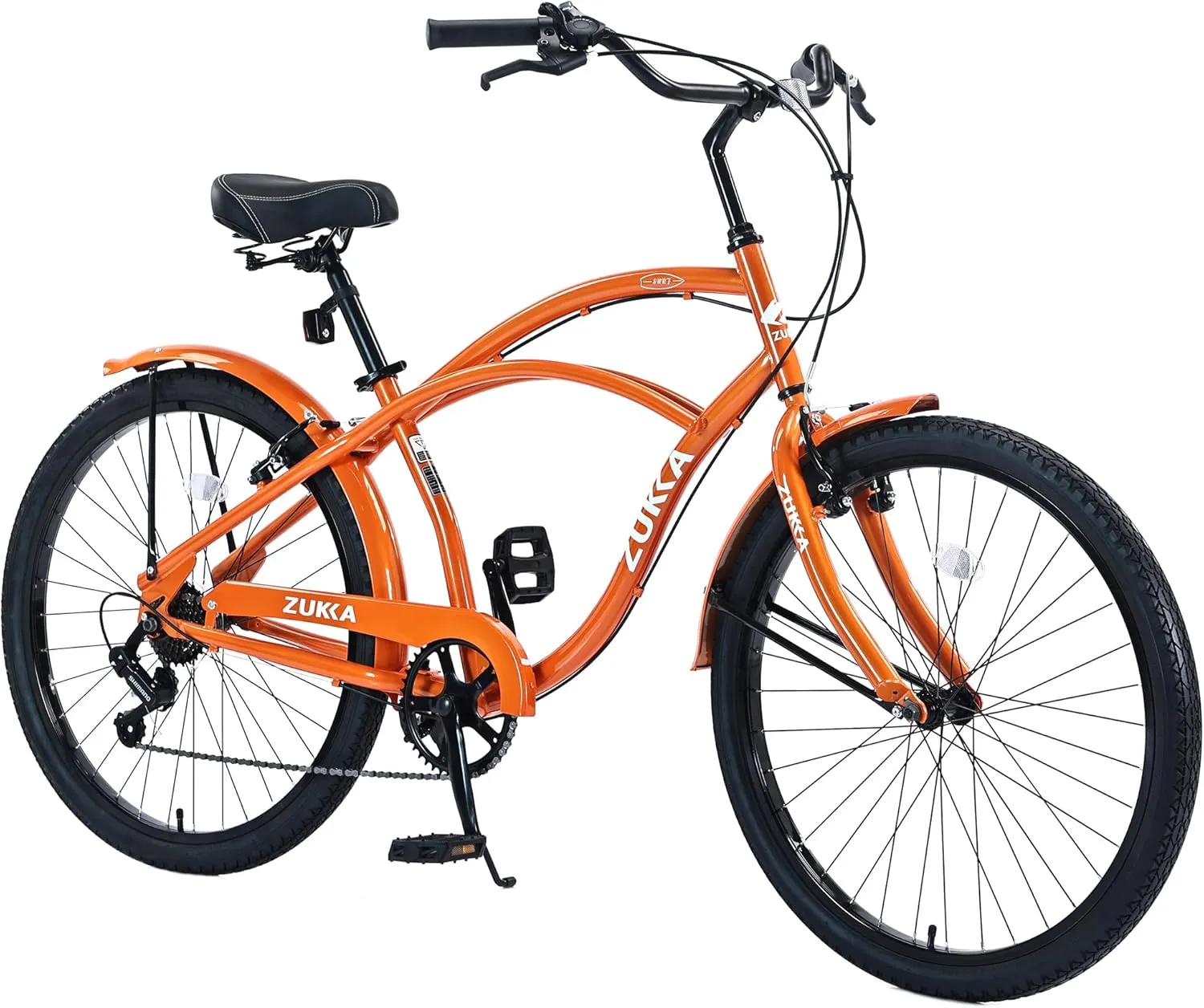 MEGHNA Beach Cruiser Bike 26inch Wheel Bike 7 Speed Driven System V-Brake Comfortable Saddle Commuter Bike for Women Men Senior
