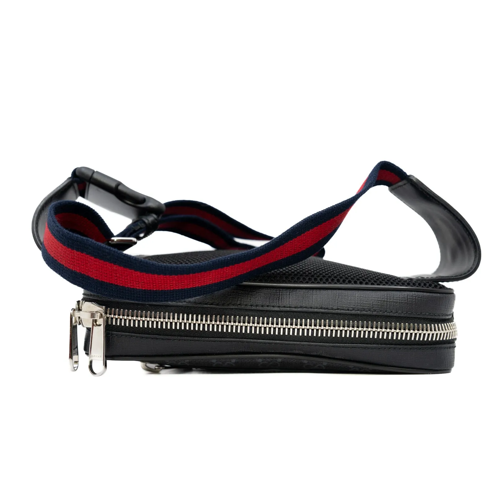 mens limited badge belt bag in double G grey