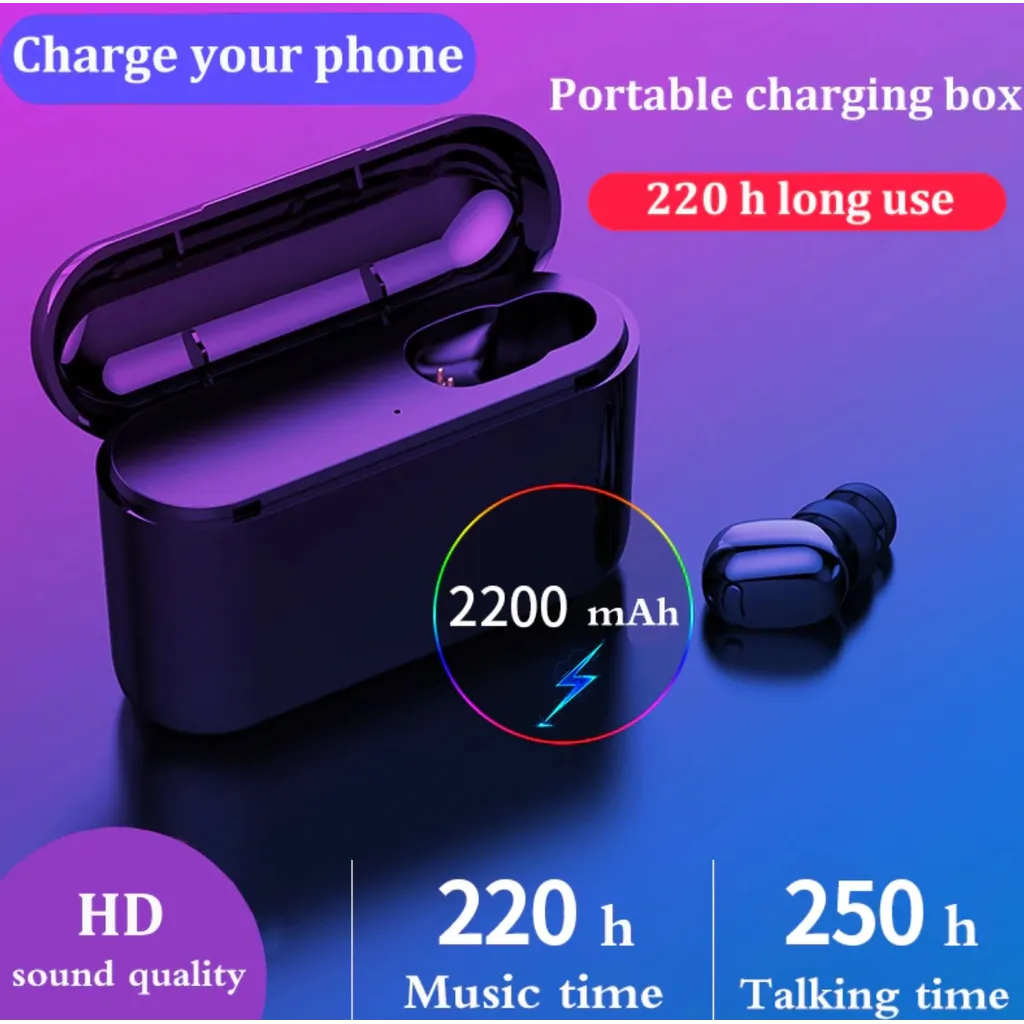 Mini Bluetooth Earphone with Charging Dock