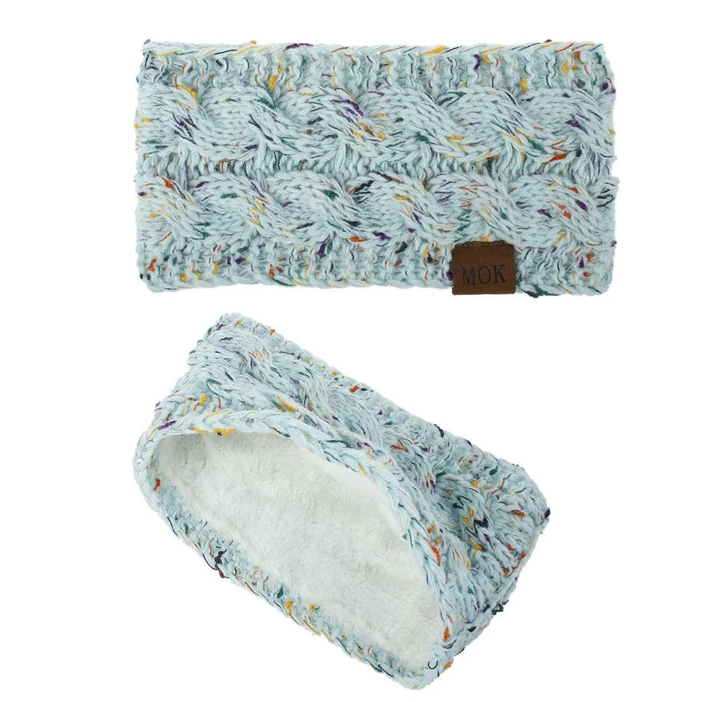 ML Women Headdress Protected Keep Warm Knitting Handmade Wide Side Fashion Sport Hairband