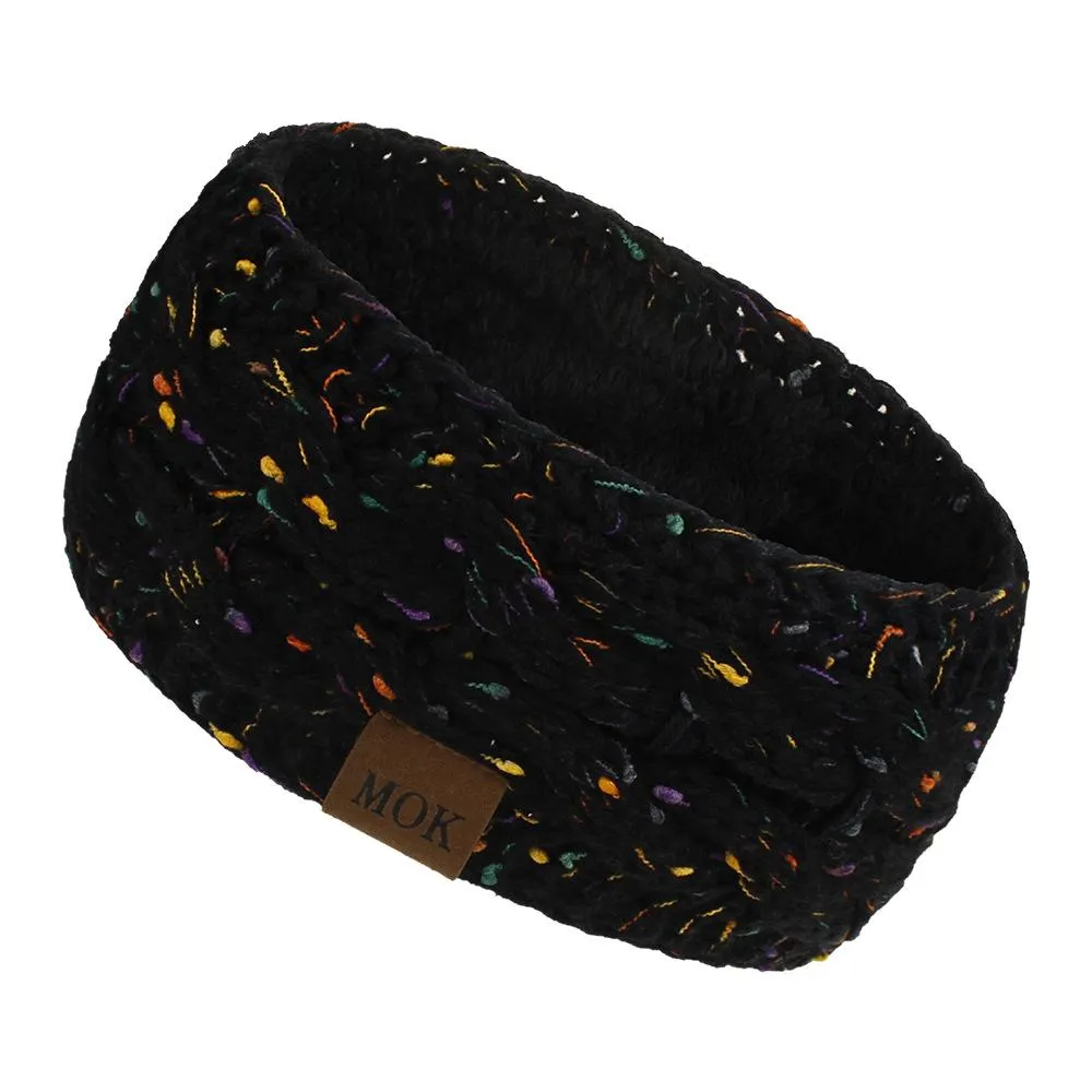 ML Women Headdress Protected Keep Warm Knitting Handmade Wide Side Fashion Sport Hairband