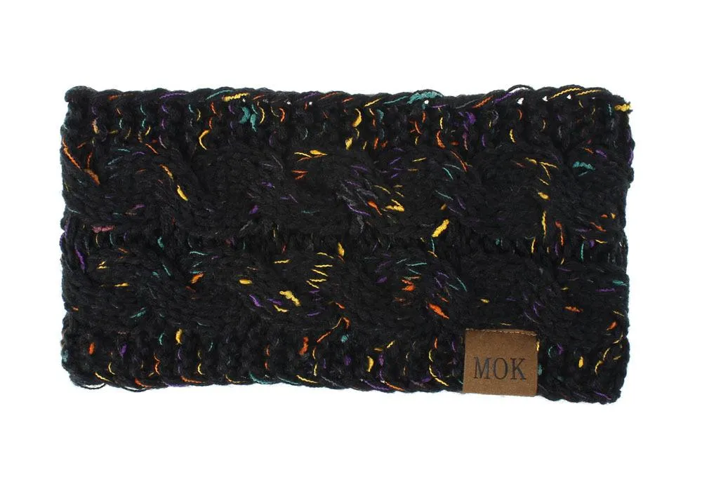 ML Women Headdress Protected Keep Warm Knitting Handmade Wide Side Fashion Sport Hairband
