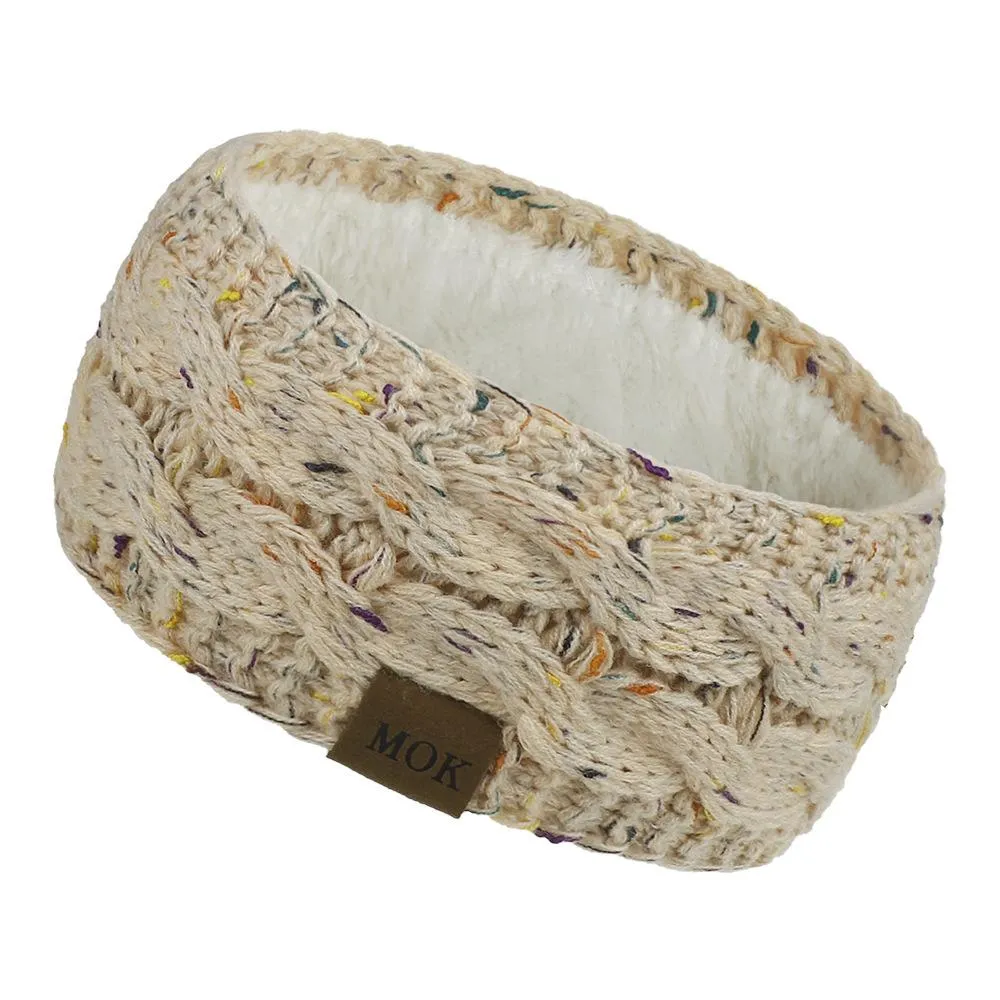 ML Women Headdress Protected Keep Warm Knitting Handmade Wide Side Fashion Sport Hairband