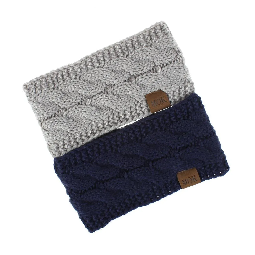 ML Women Headdress Protected Keep Warm Knitting Handmade Wide Side Fashion Sport Hairband