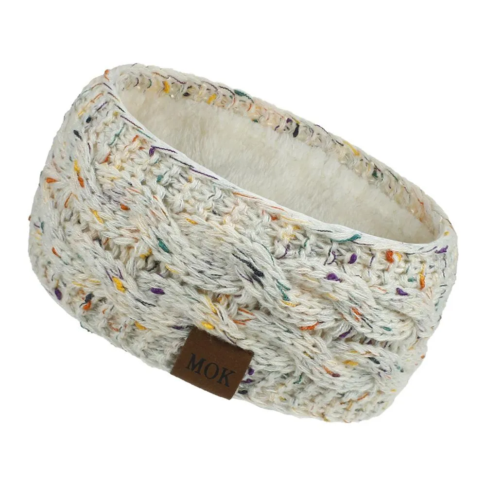 ML Women Headdress Protected Keep Warm Knitting Handmade Wide Side Fashion Sport Hairband