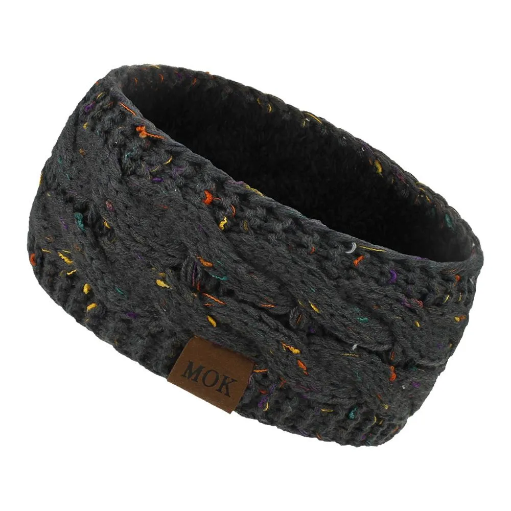 ML Women Headdress Protected Keep Warm Knitting Handmade Wide Side Fashion Sport Hairband