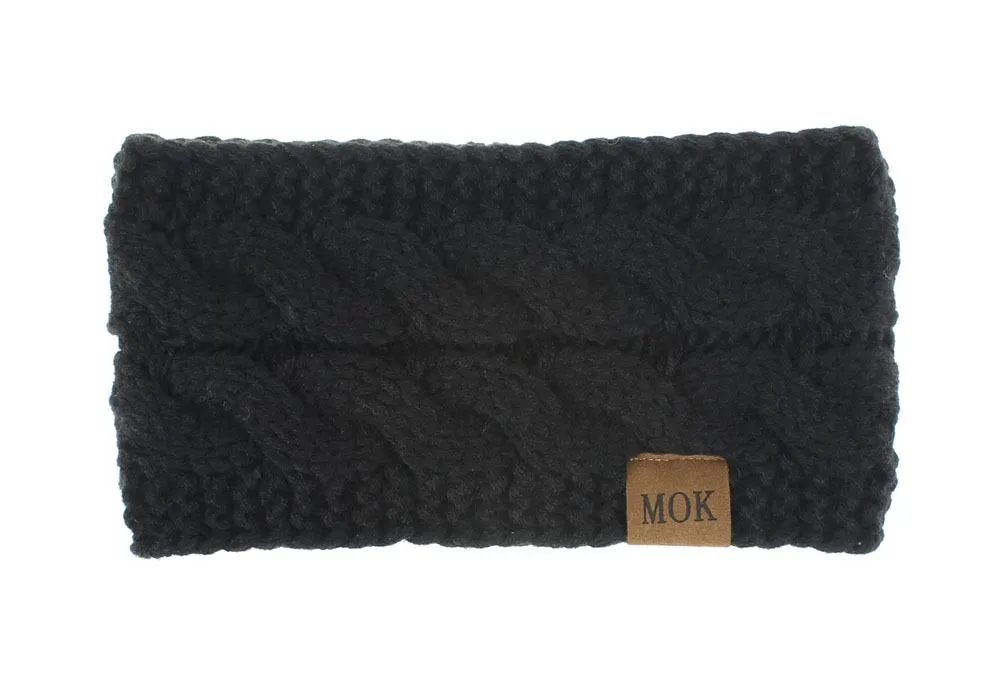 ML Women Headdress Protected Keep Warm Knitting Handmade Wide Side Fashion Sport Hairband