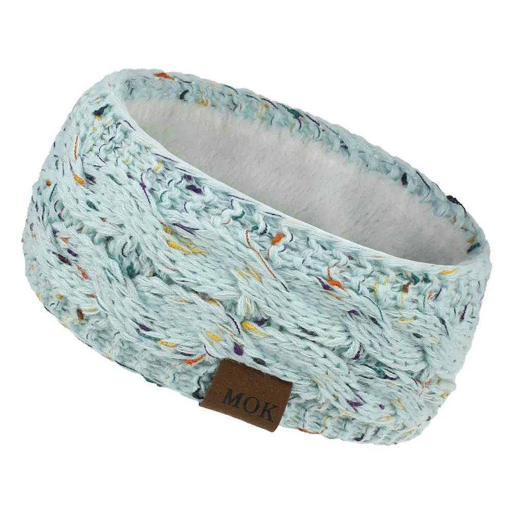ML Women Headdress Protected Keep Warm Knitting Handmade Wide Side Fashion Sport Hairband