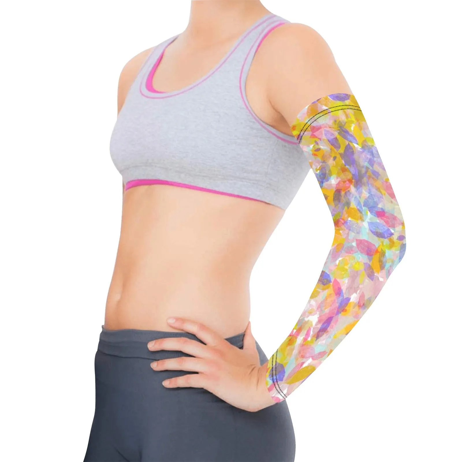 Multi Painted Leaves Weather Protection Arm Sleeves (FWS)