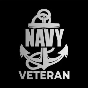 Navy Veteran Anchor [Pick Color/Size] Vinyl Decal Sticker for Laptop/Car/Truck/Window/Bumper (7in x 5in, Silver)