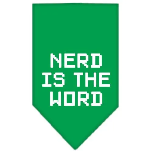Nerd is the Word Screen Print Bandana Emerald Green Large