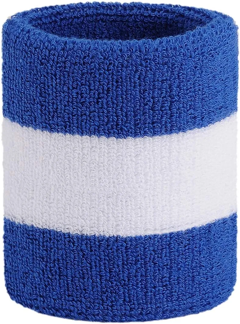 ONUPGO Wristband Sweatbands for Men and Women - Athletic Cotton Terry Cloth Wrist Bands Sport Sweat Band for Basketball, Tennis, Football, Baseball, Running, Gym (1 Pair)