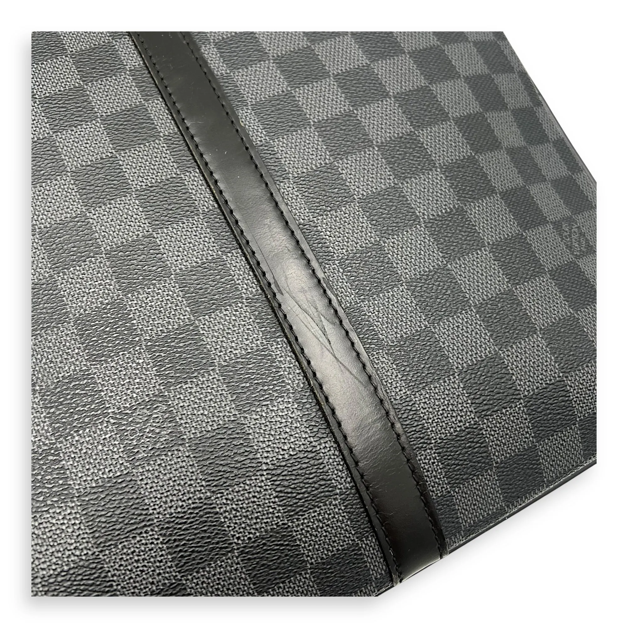 Porte document voyage Messenger Black in Coated Canvas, Silver hardware