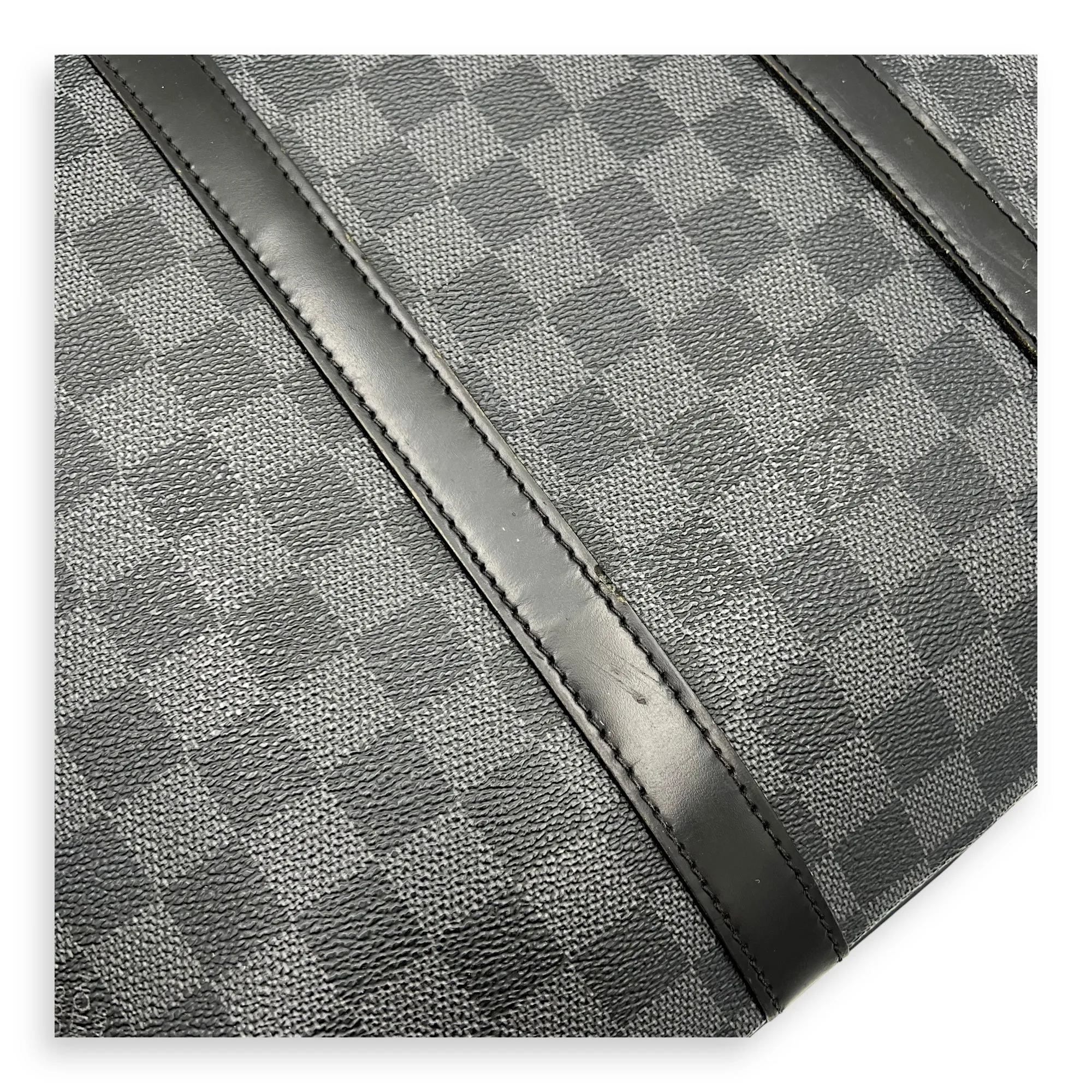 Porte document voyage Messenger Black in Coated Canvas, Silver hardware