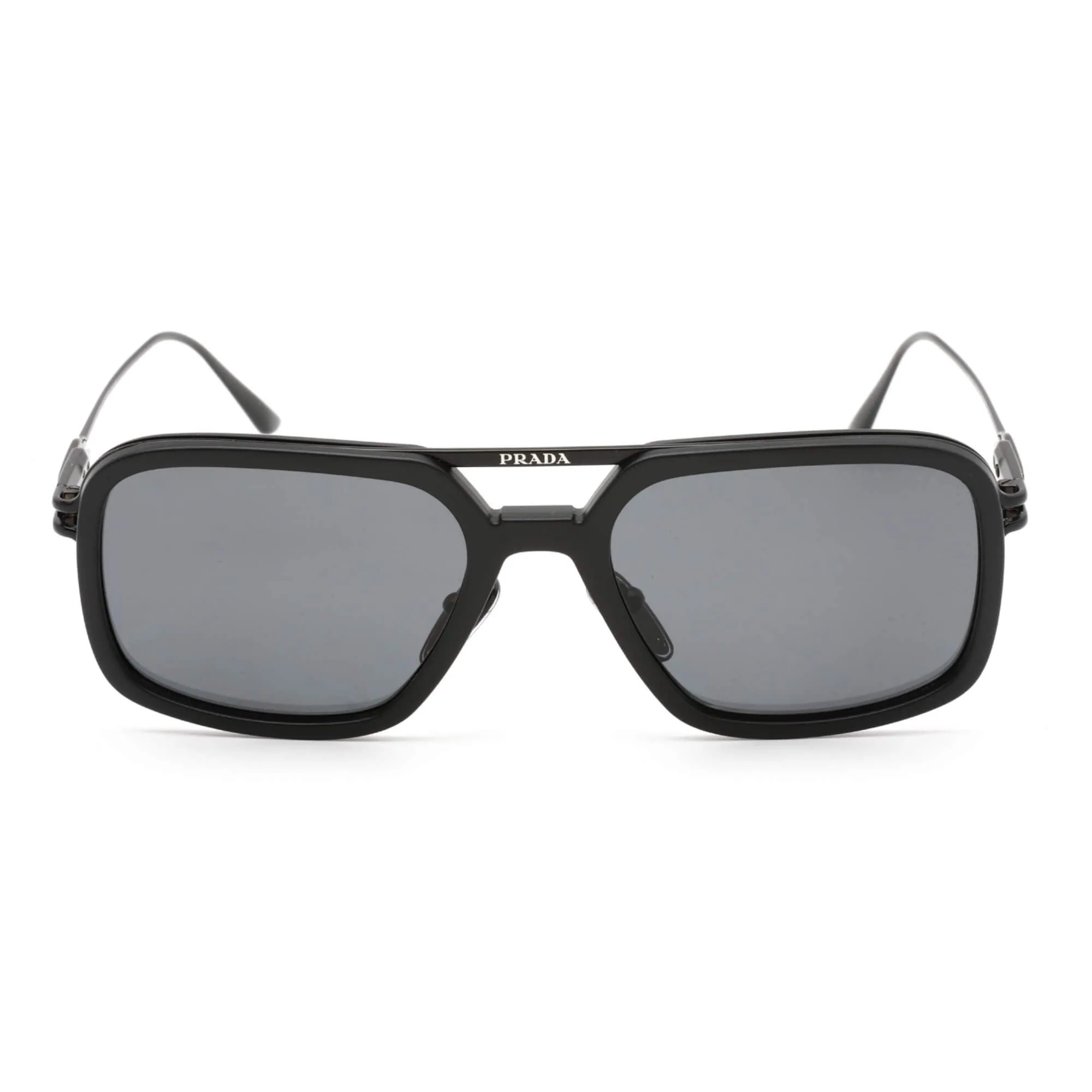 Prada Men's Sunglasses - Matte Black Pilot Frame Dark Grey Lens | 0PR 57ZS 1BO5Z1