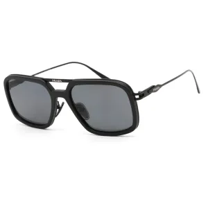 Prada Men's Sunglasses - Matte Black Pilot Frame Dark Grey Lens | 0PR 57ZS 1BO5Z1