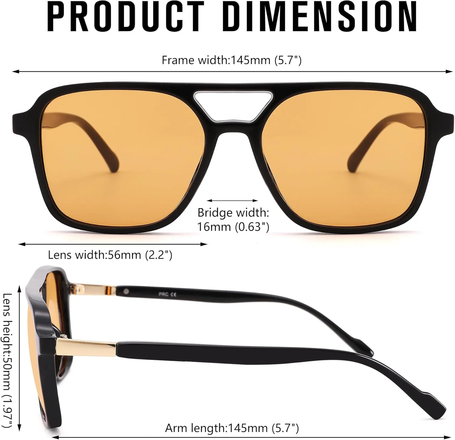 Pro Acme Trendy Aviator Sunglasses for Women Men,Square Sun Glasses Retro Rectangle Lens Shades