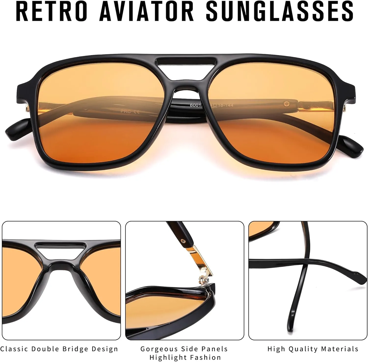 Pro Acme Trendy Aviator Sunglasses for Women Men,Square Sun Glasses Retro Rectangle Lens Shades