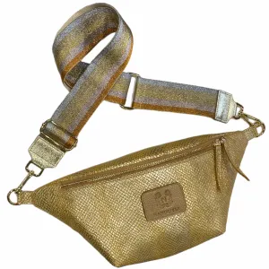 REGURAL.YELLOW GOLD LEATHER BELT BAG.