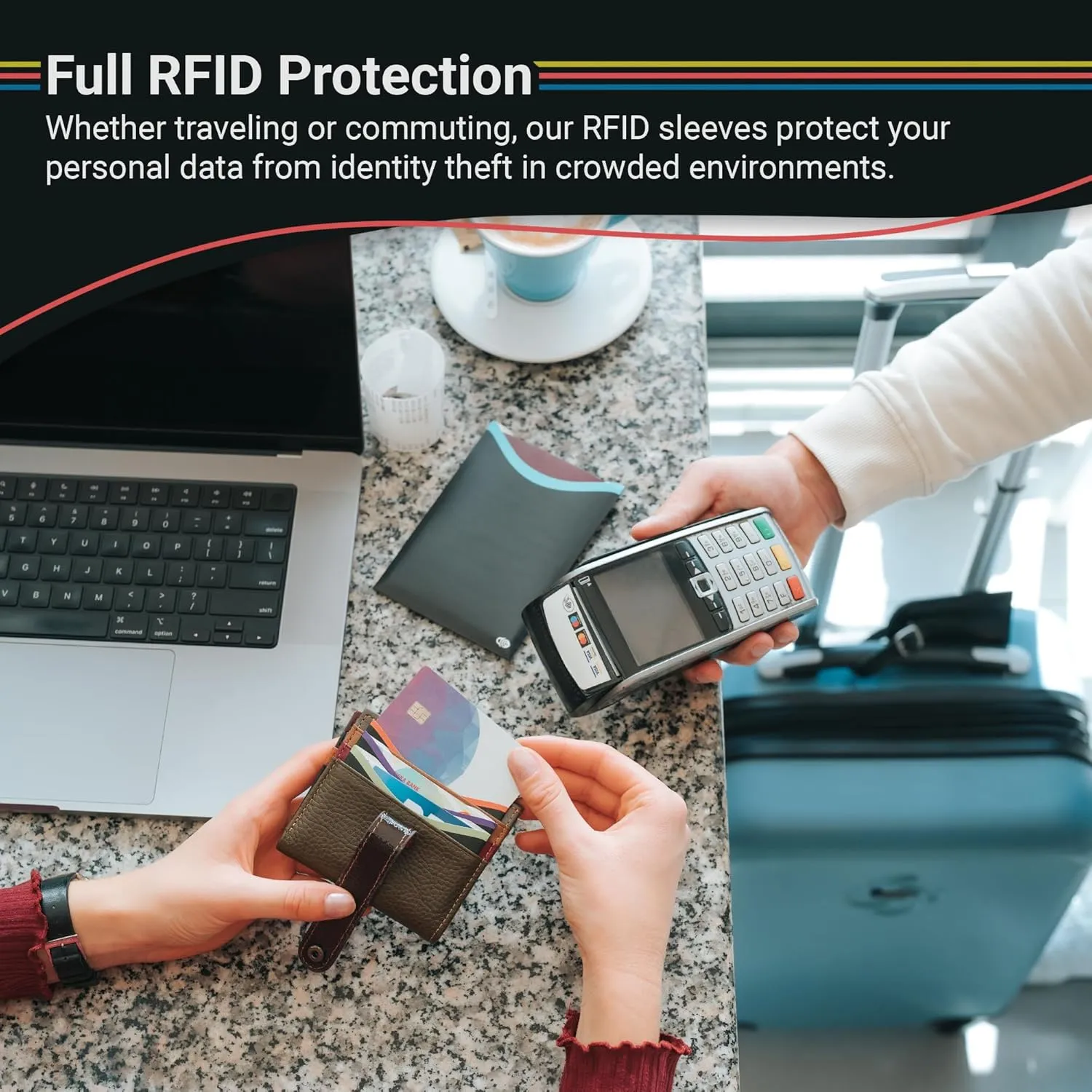 RFID Blocking Credit Card & Passport Sleeves (14 Long Side Credit Card & 4 Passport Protectors)  RFID Blocking Identity Theft Protection, Slim Design  Ideal for Travel and Everyday Use