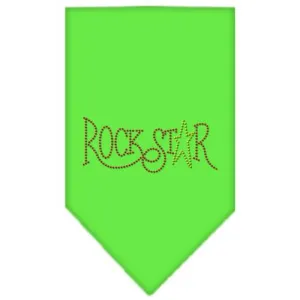 Rock Star Rhinestone Bandana Lime Green Large