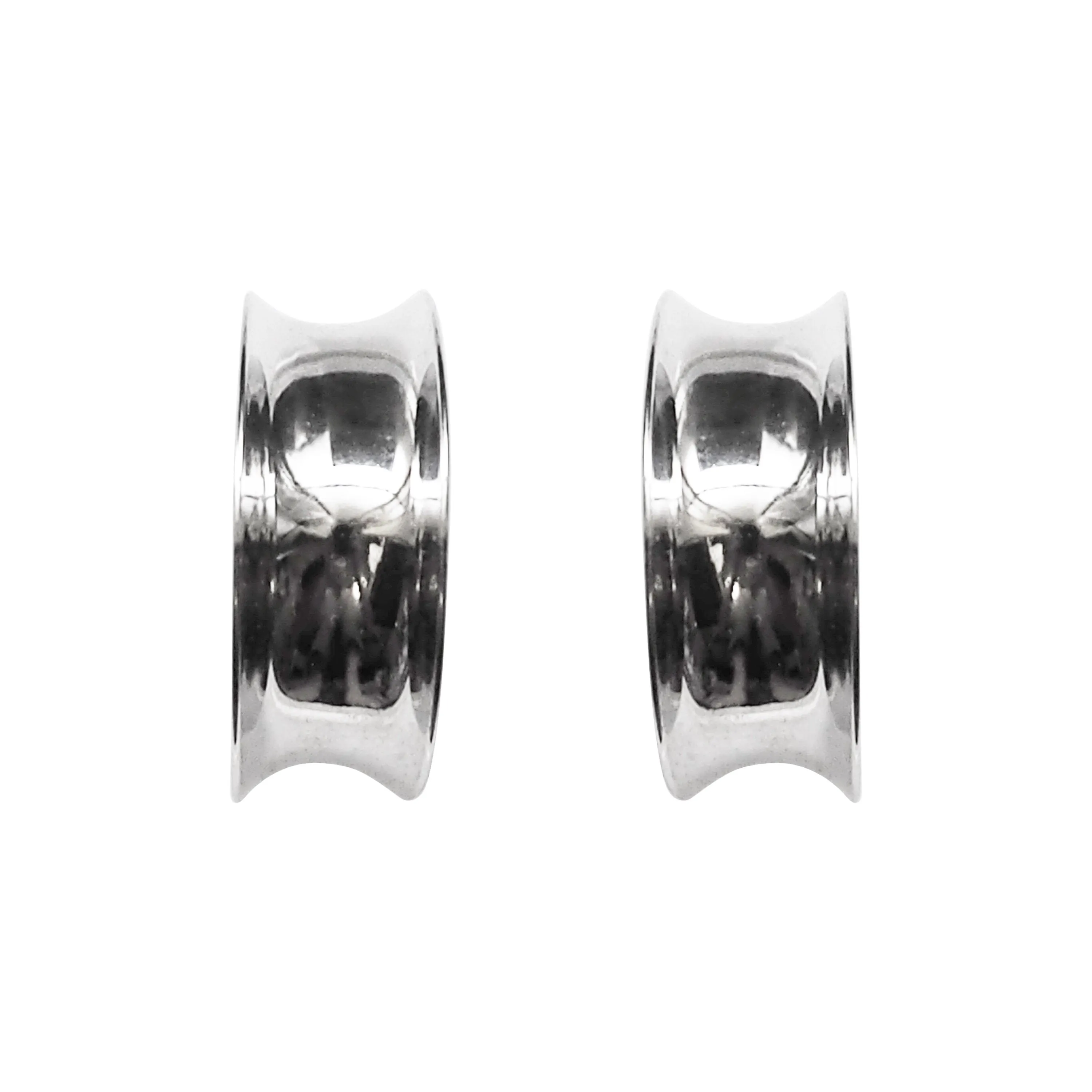 Silver Large Wide Invisible Clip On Hoop Earrings