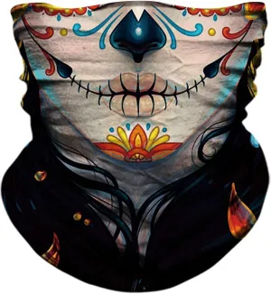 Skull Face Sun Mask Half,Bandanas,Neck Gaiter, Headwear, Headband for Fishing, Hunting,Yard Work