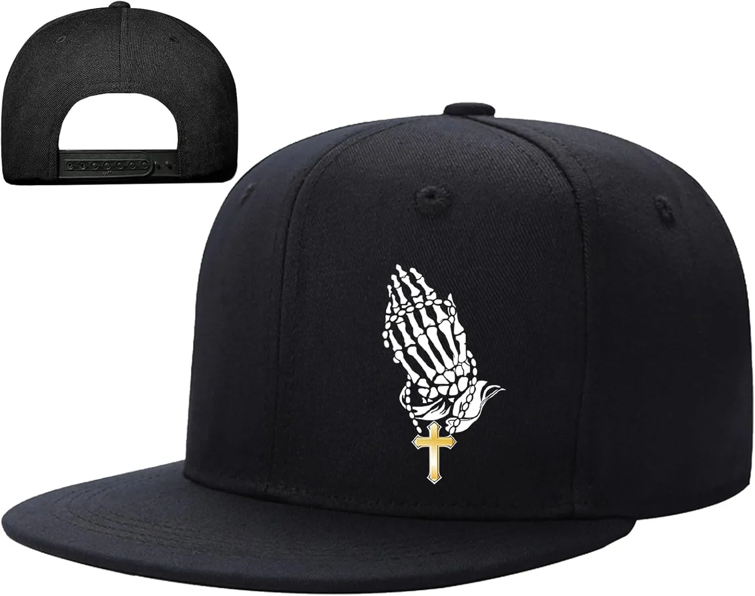 Snapback Hats Christian Hats for Men Flat Bill Hats for Men Adjustable Black Baseball Cap for Women