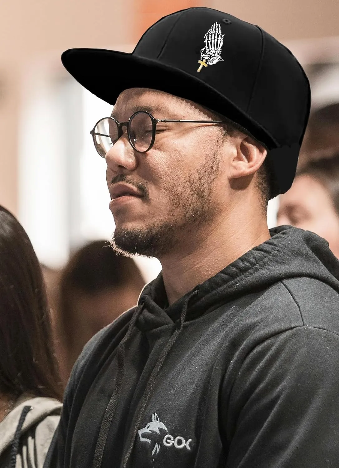 Snapback Hats Christian Hats for Men Flat Bill Hats for Men Adjustable Black Baseball Cap for Women