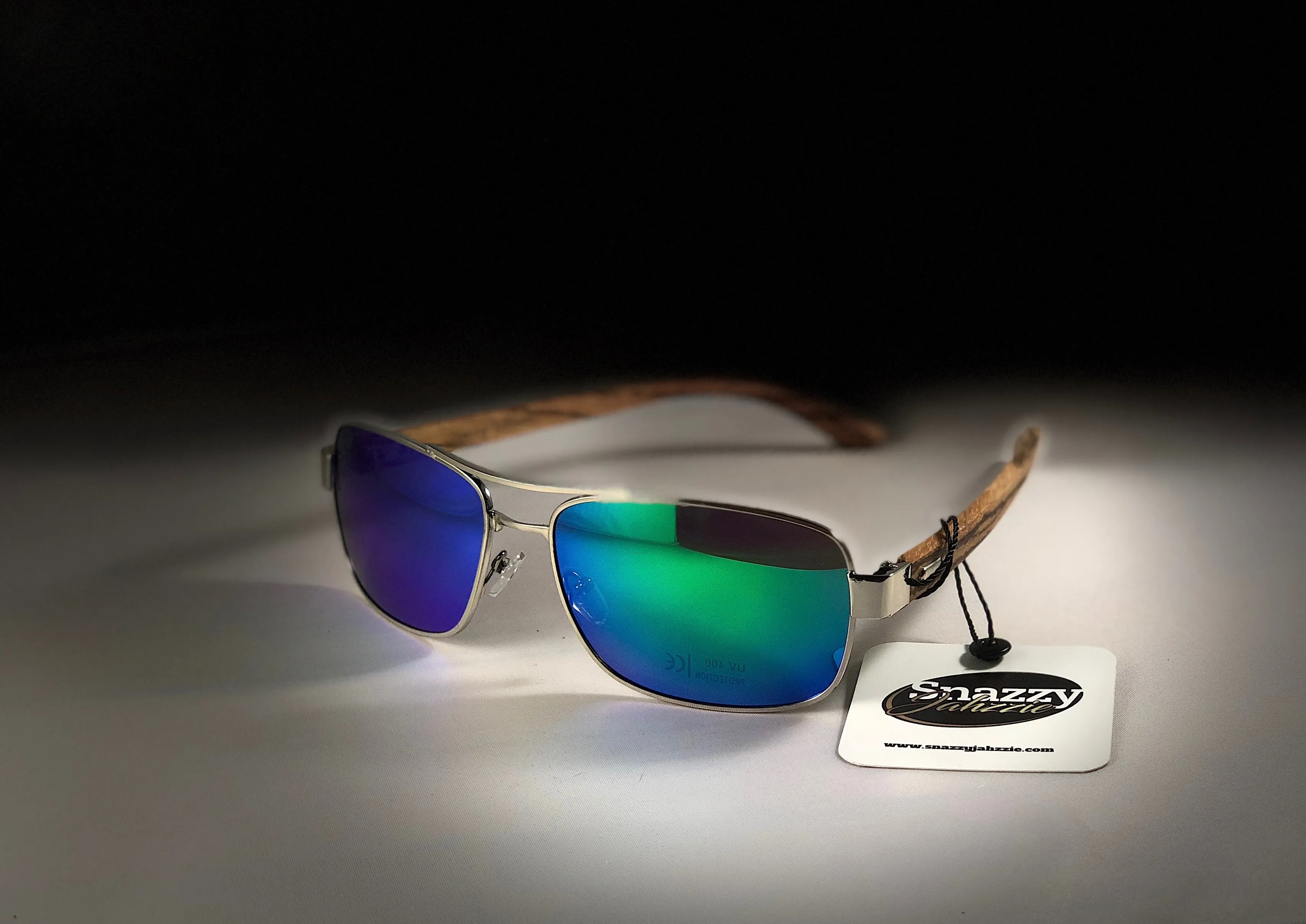 Snazzy Jahzzie polarized hand made sunglasses.
