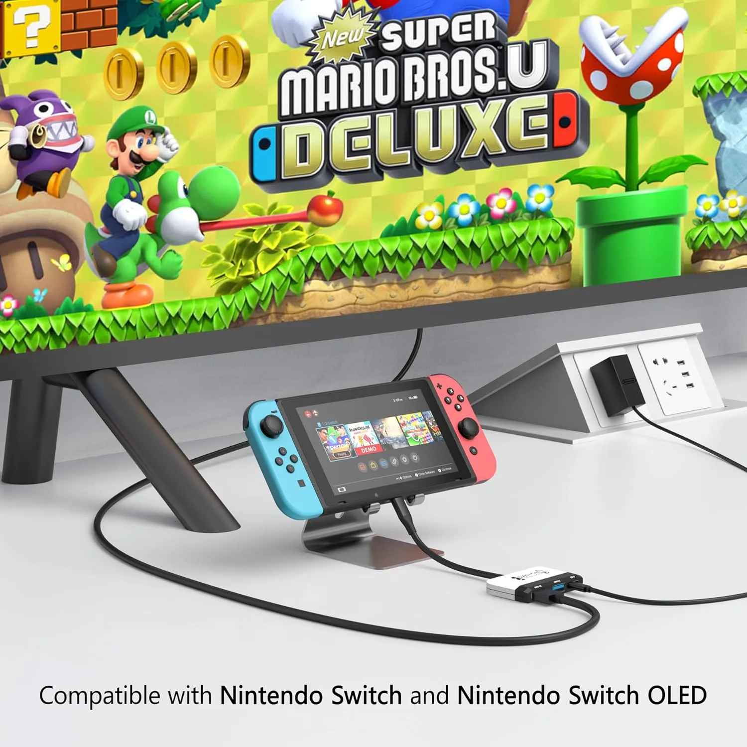 Switch Dock for Nintendo Switch/OLED Switch,3-in-1 Portable TV Dock with 4K HDMI USB 3.0 Port USB C PD 100W Charging,Travel Docking Station Replacement for Switch