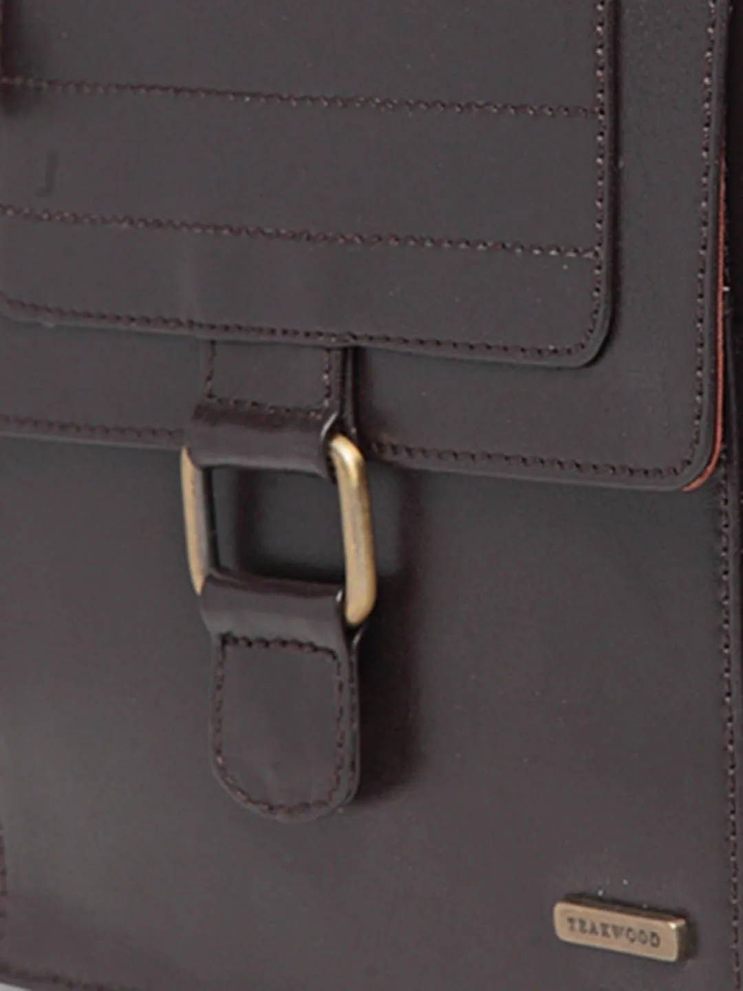 Teakwood Leathers Unisex Brown Solid Messenger Bag