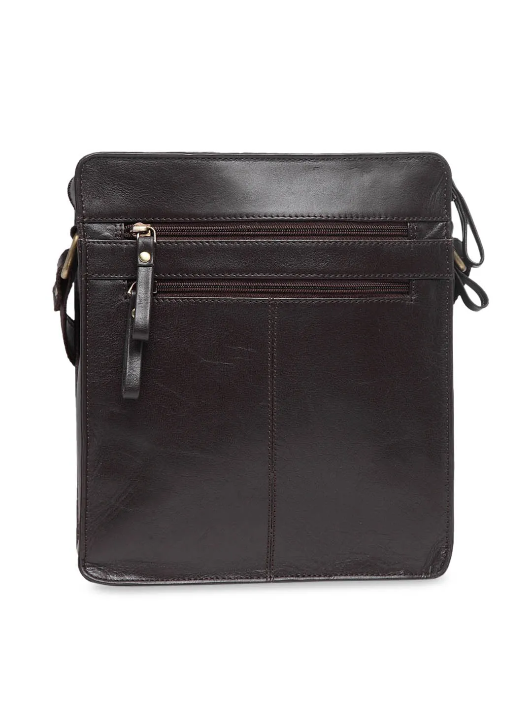 Teakwood Leathers Unisex Brown Solid Messenger Bag
